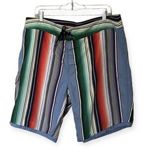 Ralph Lauren Polo Vertical Multi-Color Striped Swim Trunks/Boardshorts Size 38